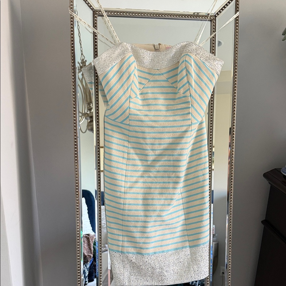 Striped Blue and White Dress